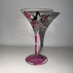Lolita Pink and Black Martini Glass